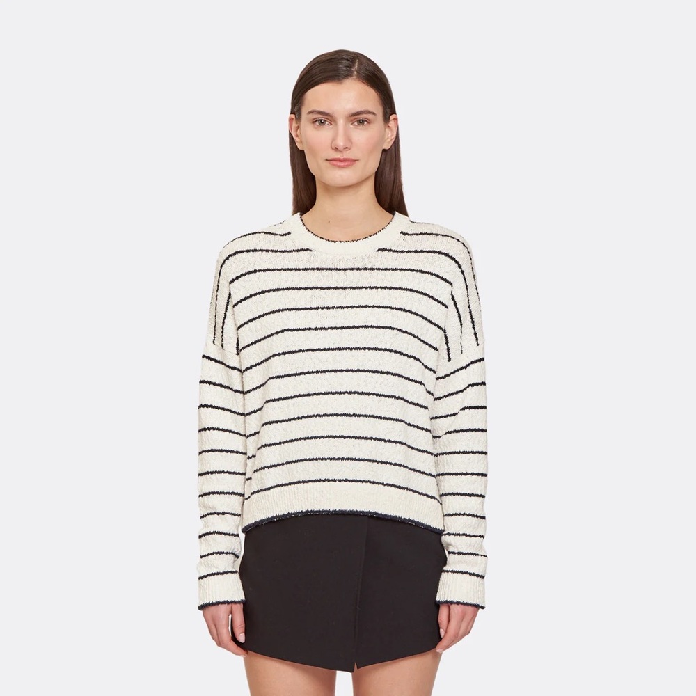 Autumn Cashmere Cotton Oversize Texture Striped Sweater